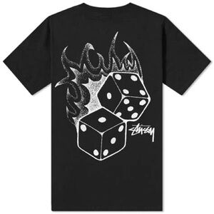 Stüssy Black Fire Dice Tee Heavyweight Streetwear Grail Fits Men’s M Women’s L